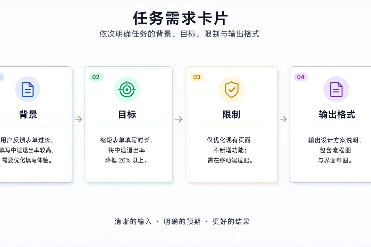 用四块信息把提问改成可执行任务